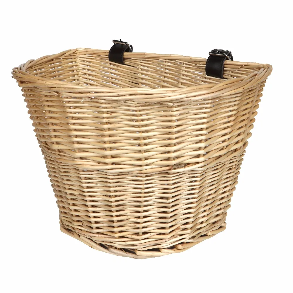 

Tourbon wholesale vintage removable wicker bicycle basket, Natrual
