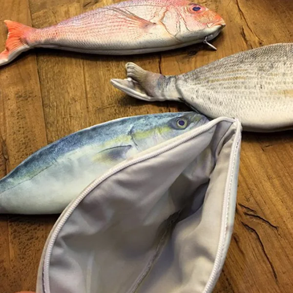 2023 South Korea stationery 2023 ideas fashion Sea Fished Shaped Canvas Pen Bag pencil case