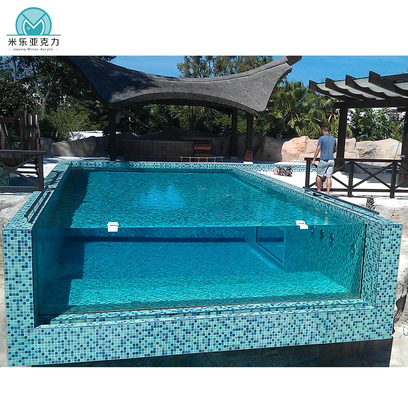 glass swimming pool