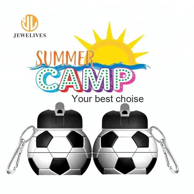 
2020 Amazon Top Silicone Football Collapsible Sport Water Bottle 