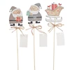 Multipurpose Wooden Christmas Decoration Snowman on a Stick