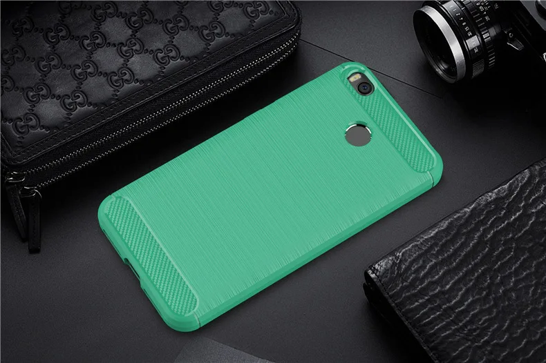 2017 New Arrival Carbon Fiber Tpu case For Xiaomi Redmi 4 4X brushed tpu soft cover For Xiaomi Redmi 4 4X