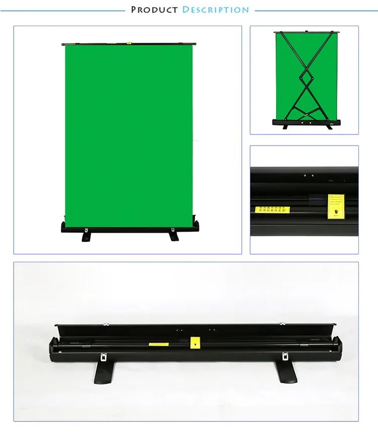 Retractable Green Screen Backdrop Collapsible Photography Backdrop