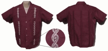 mexican guayabera shirt maroon wedding larger