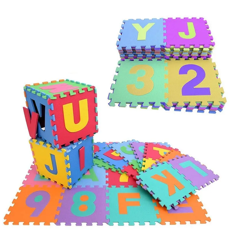 36pcs/set Large Alphabet Numbers Eva Floor Mat Baby Room Jigsaw Abc