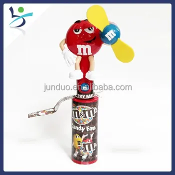 M&m Chocolate Candy Cooling Fan Candy Toy Cartoon Figure - Buy Candy ...