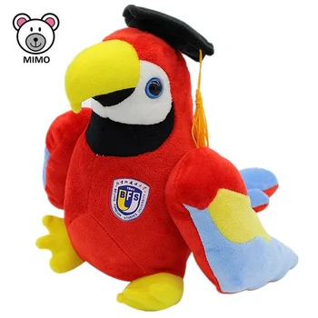 Kustom Logo Universitas Mascot Boneka Hewan Burung Parrot Mainan