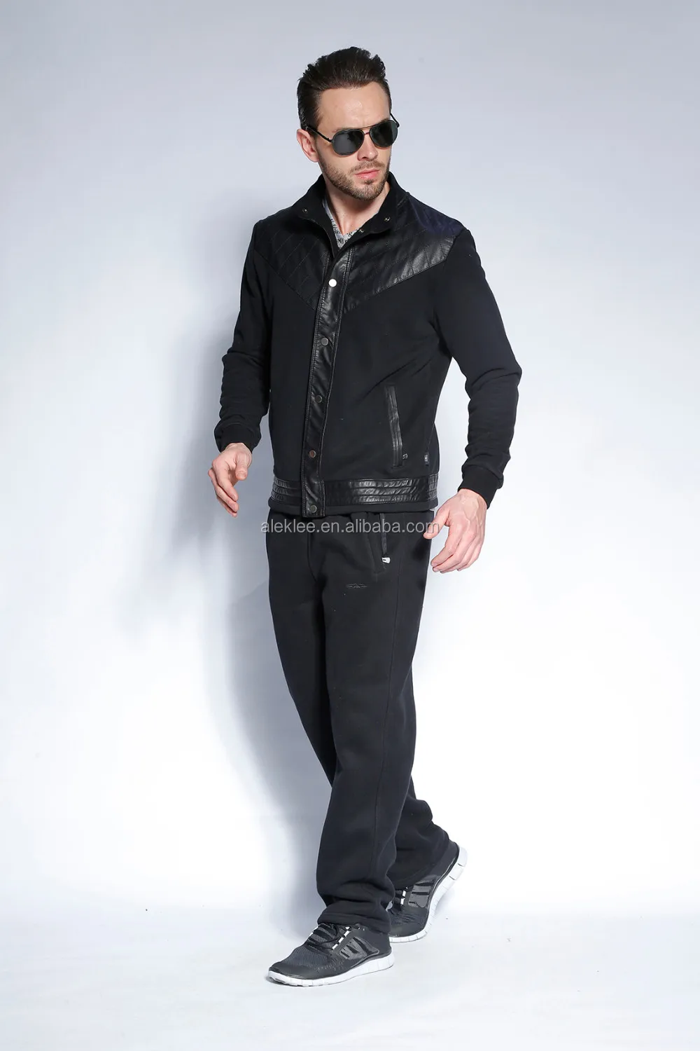 Oem Mens Track Sports Casual Jaket Plain Black Classic Fashion Jacket