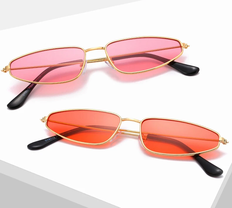 

Chinese Factory Online Wholesale Triangle Type Metal Frame Slim Mini Size Women Oculsa De Sol Sunglasses