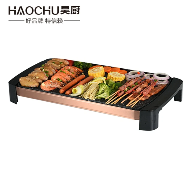 Camping Grills Sports & Outdoors Big Big Shot Electric 2 In 1 Electric Barbecue Grill Teppanyaki Cook Fry Pan BBQ