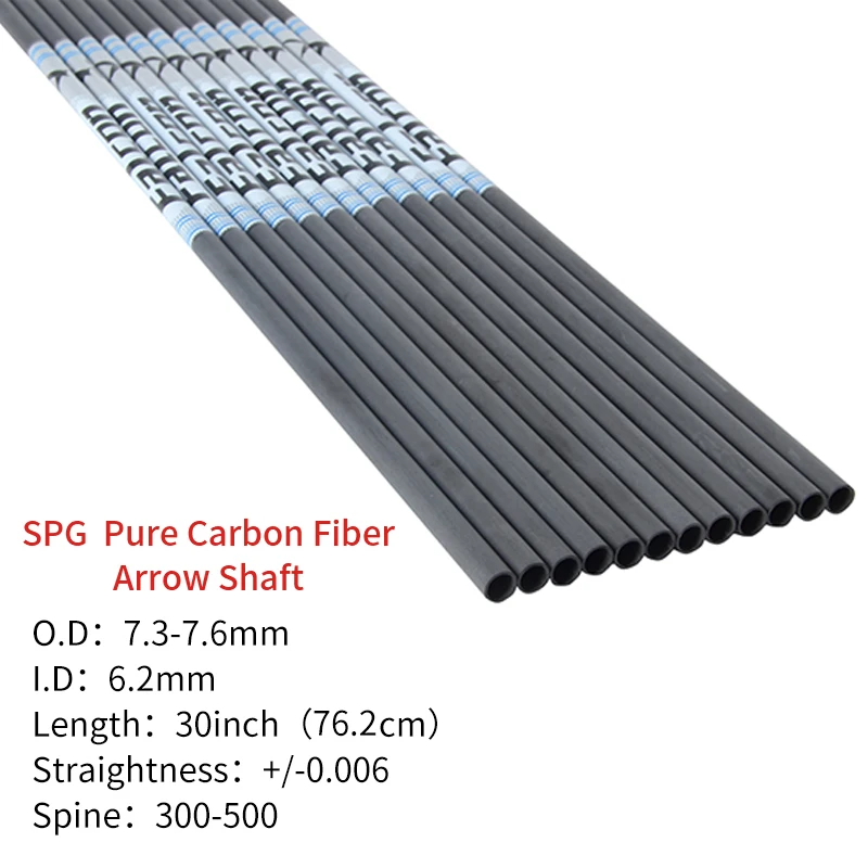 Spg Archery Hunting Carbon Arrow Shaft Spine 300500 6.2mm I.d. Compound Recurve Bow