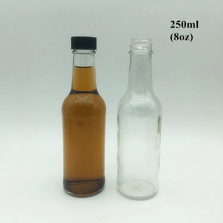 Empty 250ml Glass Oyster Sauce Bottle With Plastic Screw Cap And Inner