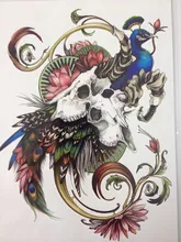 2016 21X15 CM Pavão e flores Sexy Cool Beleza Tatuagem Temporária Tatuagem Adesivos À Prova D’ Água Quente #164