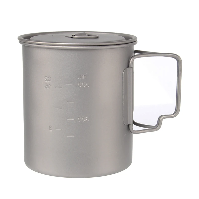 Camping and Hiking Ultralight 750ml Titanium Mug Titanium Cup Travel Coffee tea mug Portable Ultralight tableware