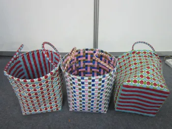 plastic woven basket bag