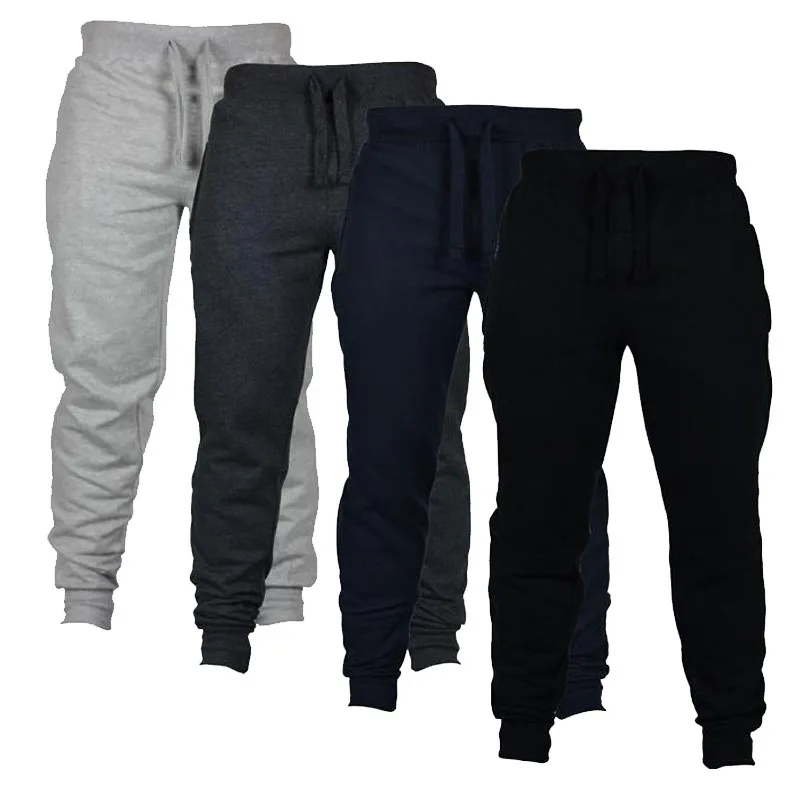 

New Fashion Harem Pants Long Solid Color Pants Men Trousers Jogger Pants, As picture