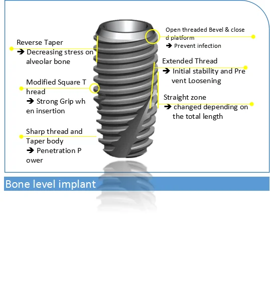 Korea Dental Implant Titanium Based Submerged Type Bone Level Dental