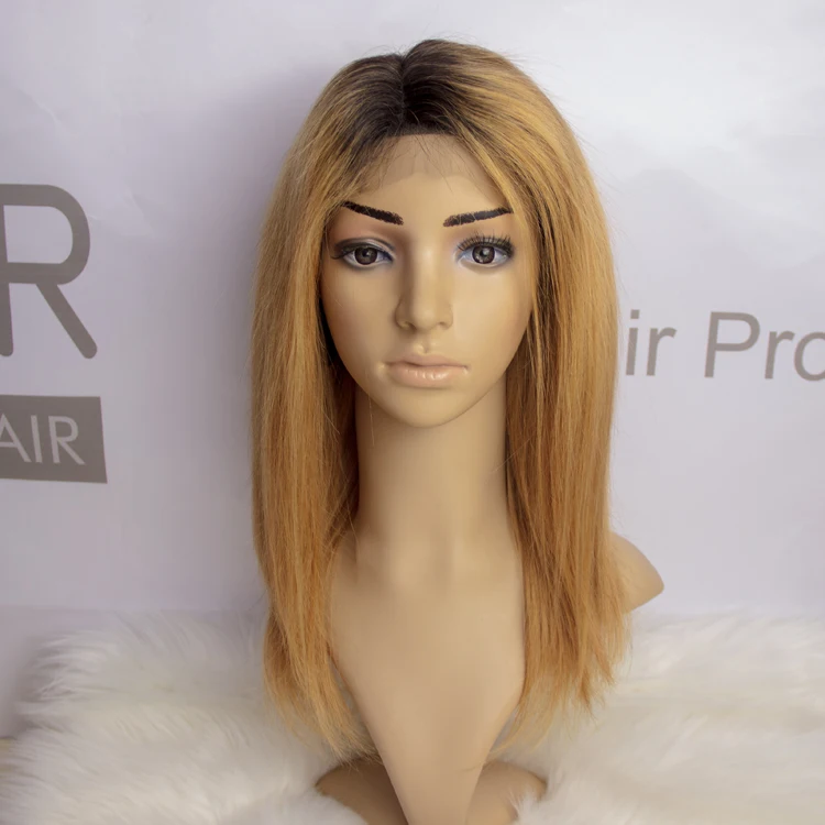 

2019 Wholesale Hair Vendors Aliexpress European Remy 1b 27 Blonde Full Lace Front Wig Human Hair