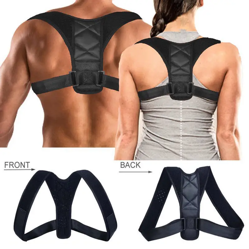 

New Products Private Label Sponge Posture Corrector Brace For Man Woman Shoulder Back Posture Correction Belt, Black