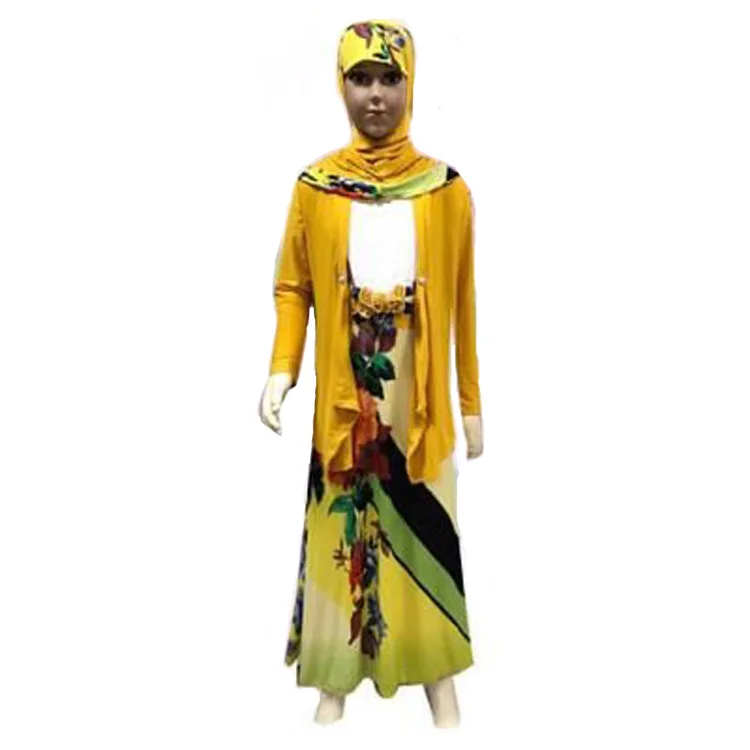 

high quality hot beautiful flower girl hijab dress muslim, Mix colors