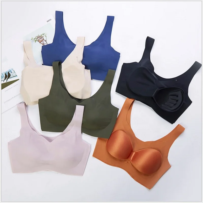 

Women Teenager Seamless Wirefree T Shirt Comfortable Sleep Bra Women and girls Daily Seamless Sports Sleep Bra