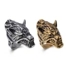 Promotion Gift Fashion Punk Style Stainless Steel Animal Wolf Head Ring Design For Boy