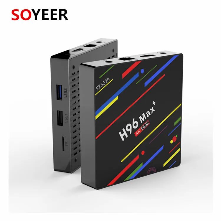 Hot sale! Soyeer H96 max+ 4+64G smart tv box RK3328 for Android 8.1 tv box box