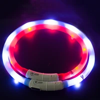 

wholesale manufacturer led light rechargeable waterproof pp reflective custom pet dog collar