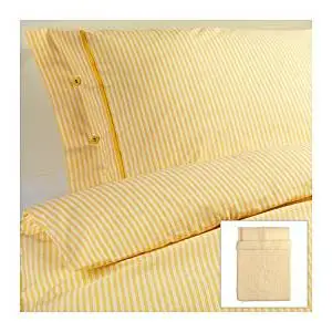 Buy Beautiful White And Yellow Striped Pattern Duvet Cover And