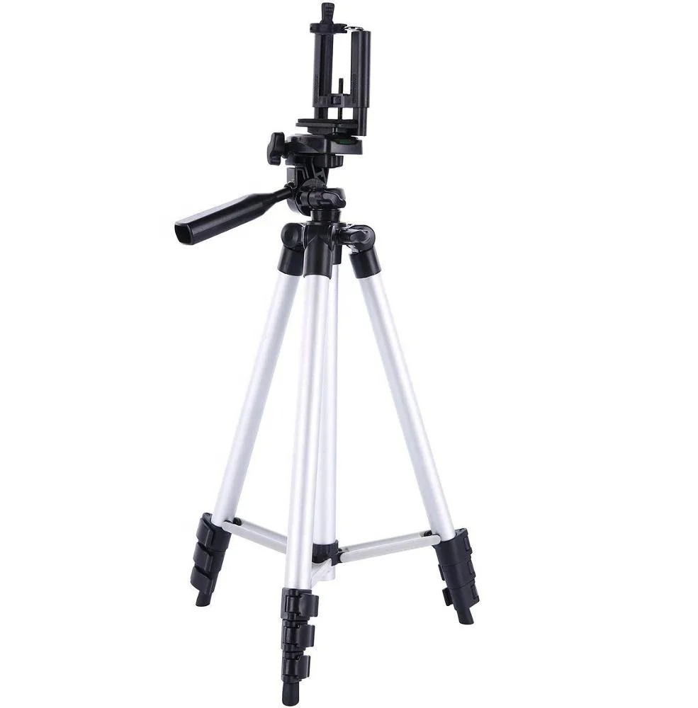 

Professional Aluminum Camera Phone Tripod with Universal Tripod Phone Mount, Carrying Bag Included, Silver