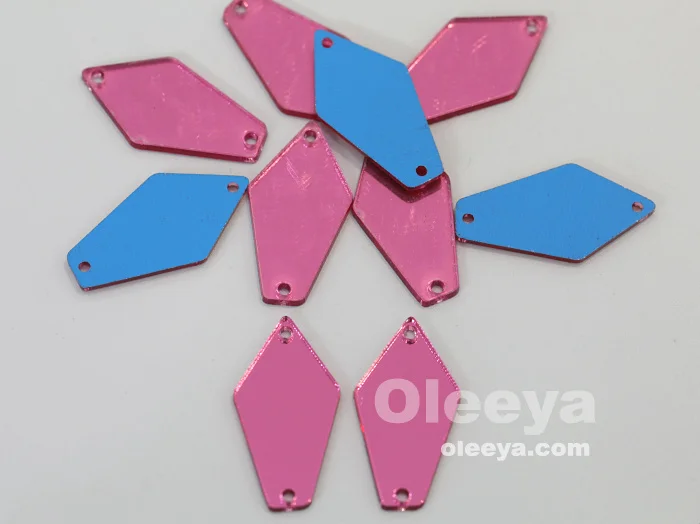 Hot Sale Popular Flat Back Acrylic Mirror Sew on Stone With 2 Holes for Costumes Decorations