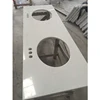 White artificial stone marble double bathroom sink countertops