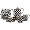 Delicate black Design 15pcs Ceramic Tea Set / Bone China Tea Set With Teapot Porcelain bone china coffee/tea cup and saucer te
