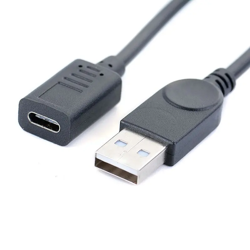 

USB 2.0 A male to USB C female data charge cable, Black