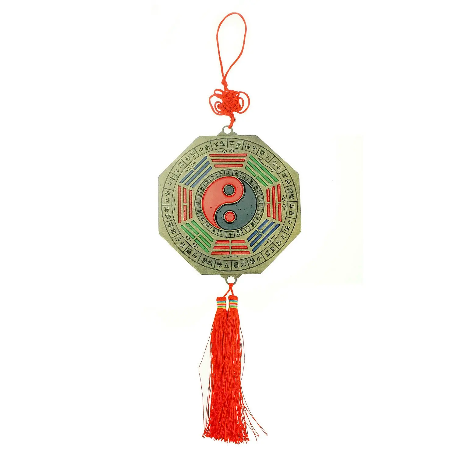 Traditional Bilipala Chinese Hanging Bagua Mirror or Pa Kua with Chinese Knot Tassel great for Home Office or Car