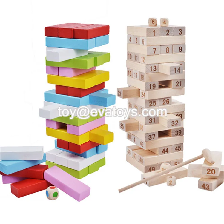 Best Sale 51 Pcs Building Toys Wooden Educational Play Blocks For