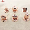 Unique Owl stainless steel metal tea infuser with chain in rose gold color