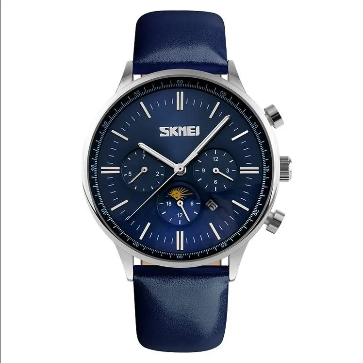 

2016 Luxury Brand Men Quartz Watches Genuine Leather Waterproof Casual Wrist watches for Man relojes Outdoor Clock