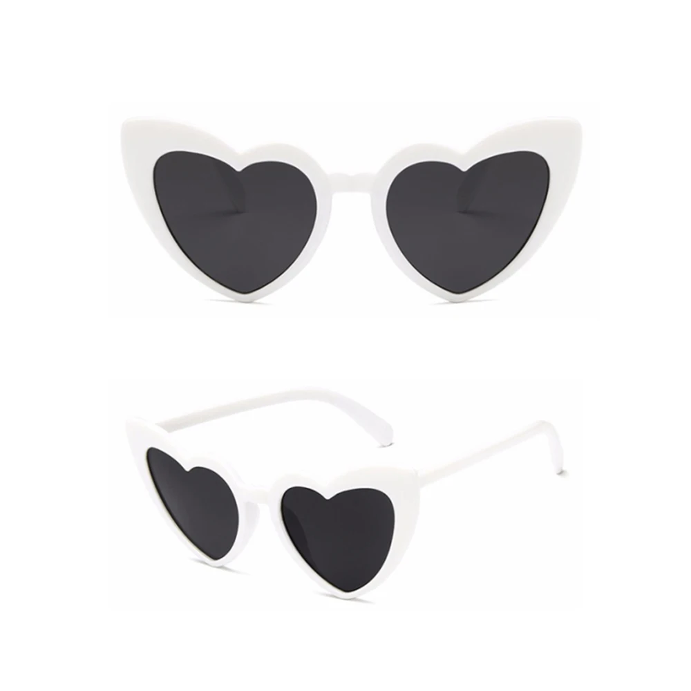 

Fashion No Brand Style Women 2018 Vintage Christmas Gifts UV400 Cat Eye Heart Shaped Sunglasses, 8 colors