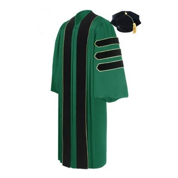 Customized Uk Graduation Gown With Velvet Doctoral Graduation Robe ...