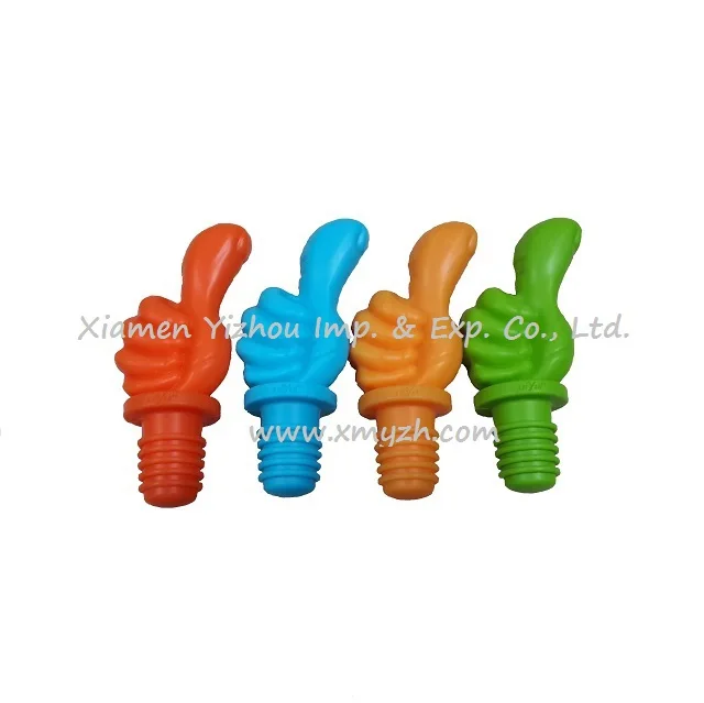 

Silicone Thumb sharp Wine Bottle Stopper, Customized pantone color