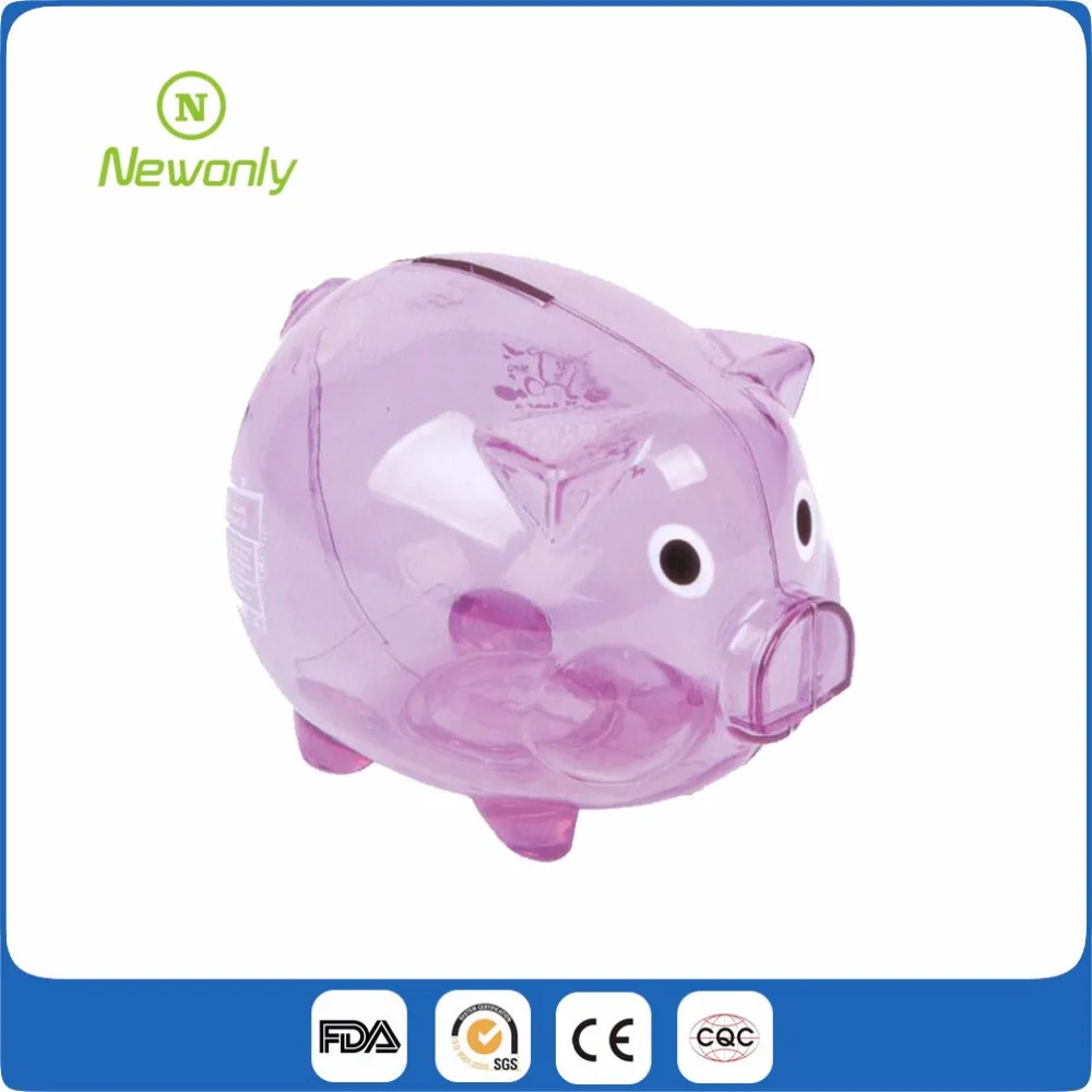 Hot-Selling Lovely custom logo and color plastic piggy coin bank