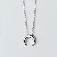 

Hot Sale 100% 925 Sterling Silver Korea Style Simple Trendy Crescent Moon Pendant Choker Clavicle Necklace Jewelry for Women