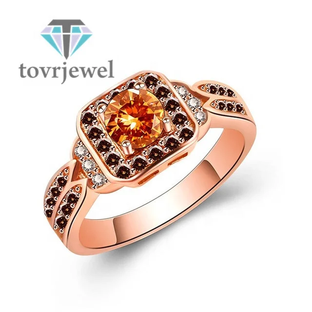 

Luxury Rose Golden Ring Wedding Rings for Women Cubic Zirconia Delicate Pave Rhinestone Exquisite Dainty Gift for Lovers