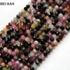 Natural mineral A+ faceted rondelle Tourmaline 3*3.8mm semi-precious gemstone loose beads for jewelry making