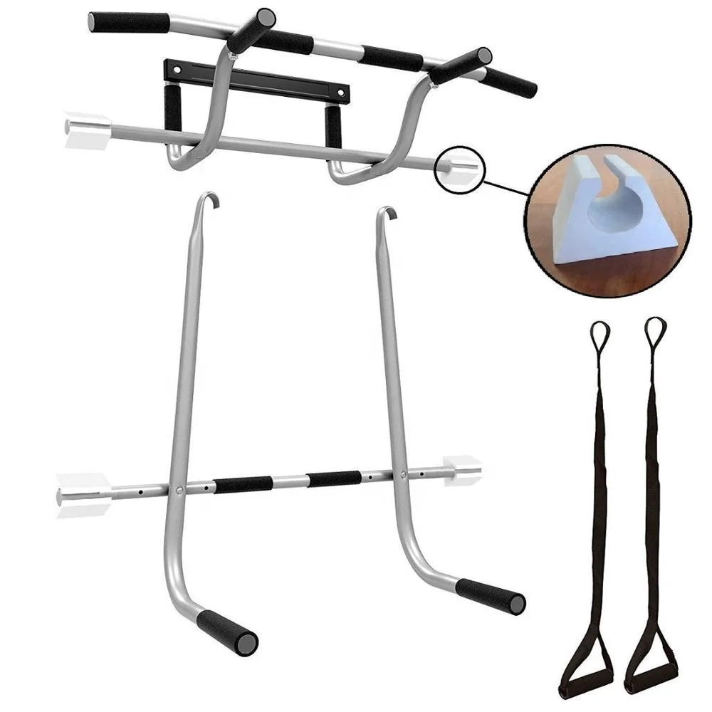 
Wellshow Sport 3 In 1 Doorway Pull Up Bar Door Doorway Chin Up Bar With Dip Bar Dip Stands Sling Trainer OEM 