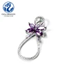 Bow Amethyst small crystal charms+wholesale costume jewelry