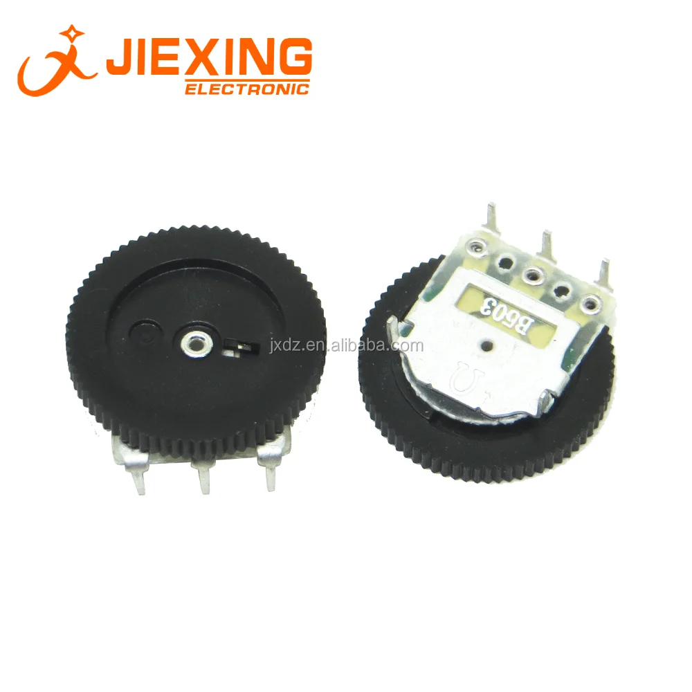 B104 100k B100k 15mm Dial Potentiometer 2*16mm 3pin Mono Gear Wheel Potentiometer Volume Switch