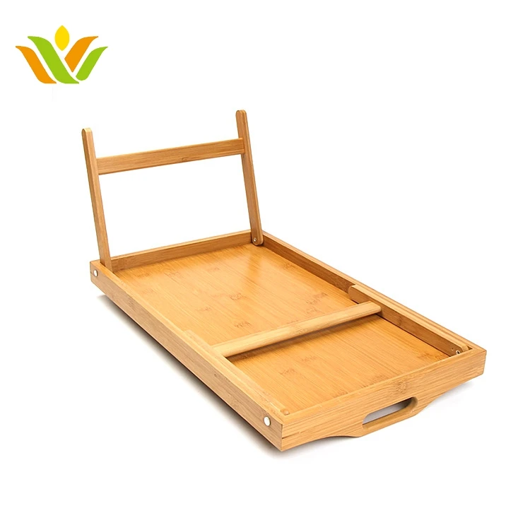 
Portable Bamboo Folding Leg Bed Laptop Wood Bamboo Folding Bed Tray 