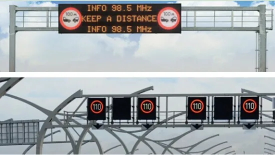 P16 Variable Message Sign on Column Traffic Led display for text and graphic display LED road board traffic signs